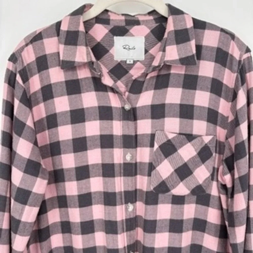Rails‎ Milo Button Down Shirt Pink Charcoal Bubblegum Buffalo Check Plaid Size S